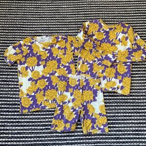 🌿Mini Rodini Girls Organic Cotton 3P Yellow Purple Floral Short Long Set 10/11Y